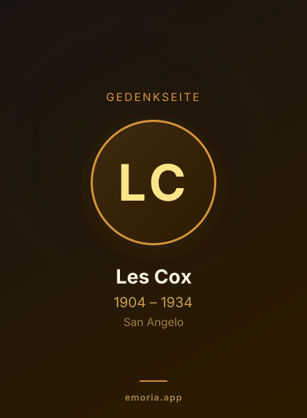 Gedenkportrait von Les Cox