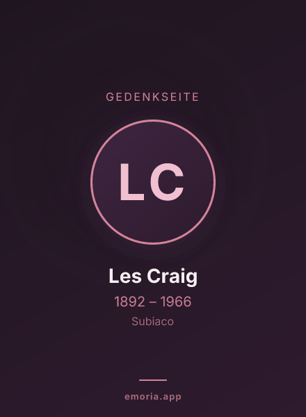 Gedenkportrait von Les Craig