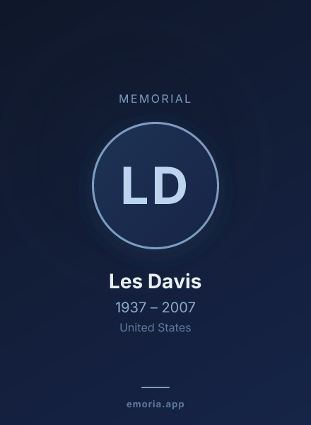 Memorial portrait of Les Davis
