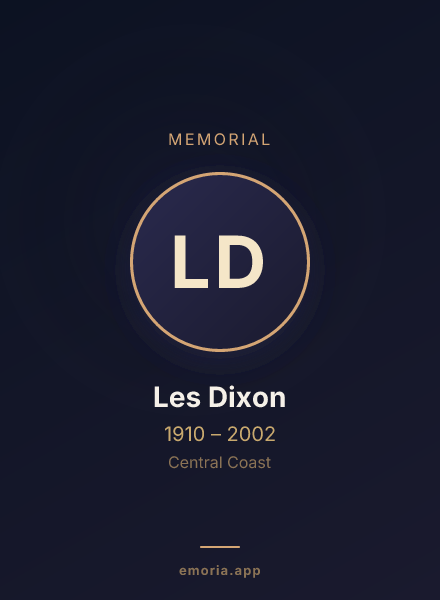 Memorial portrait of Les Dixon