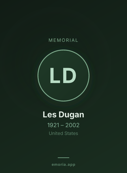 Memorial portrait of Les Dugan