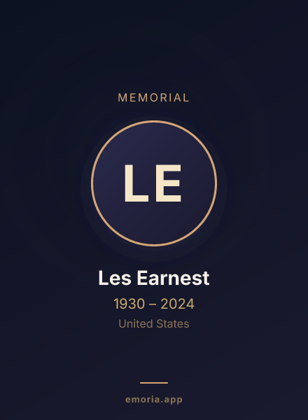 Memorial portrait of Les Earnest