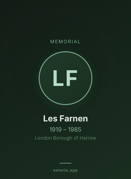 Memorial portrait of Les Farnen