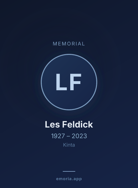 Memorial portrait of Les Feldick