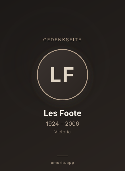 Gedenkportrait von Les Foote
