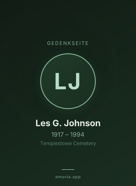 Gedenkportrait von Les G. Johnson