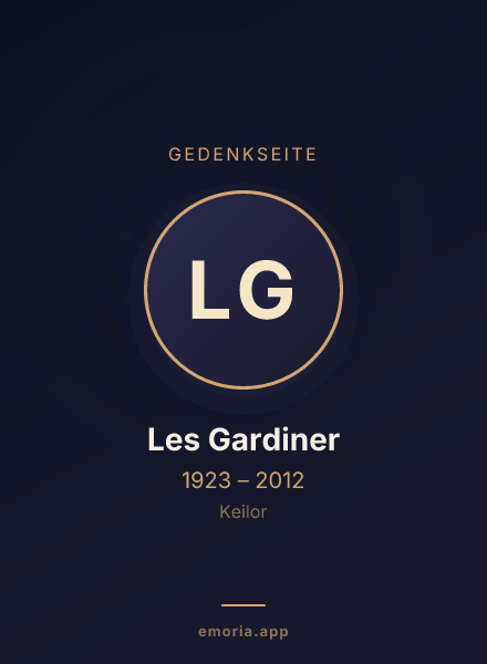 Gedenkportrait von Les Gardiner