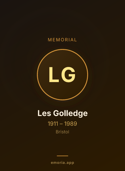 Memorial portrait of Les Golledge