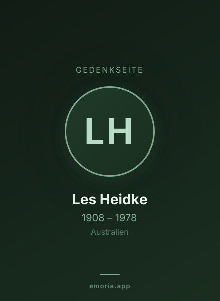 Gedenkportrait von Les Heidke