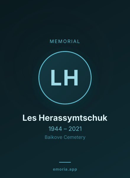 Memorial portrait of Les Herassymtschuk