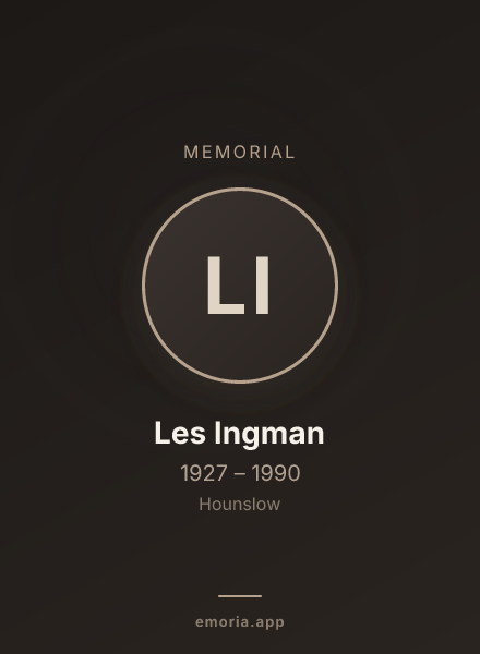 Memorial portrait of Les Ingman
