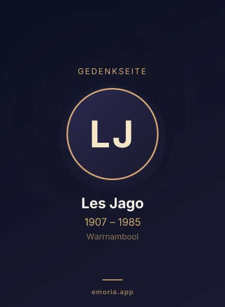 Gedenkportrait von Les Jago