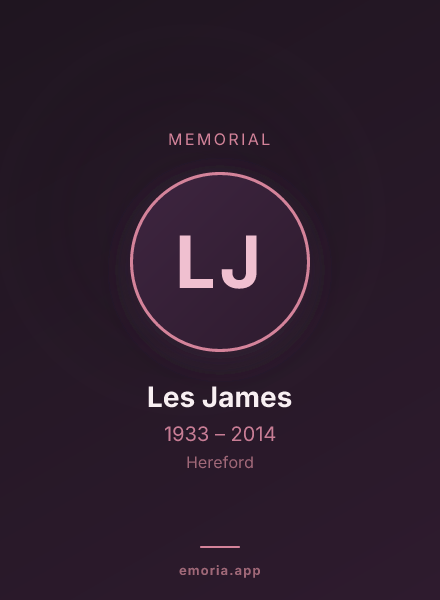 Memorial portrait of Les James