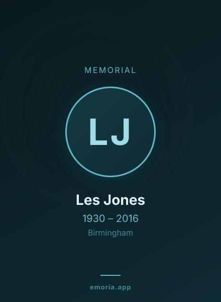 Memorial portrait of Les Jones
