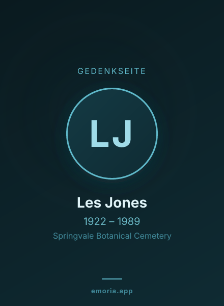 Gedenkportrait von Les Jones