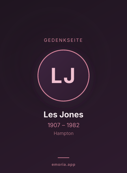 Gedenkportrait von Les Jones