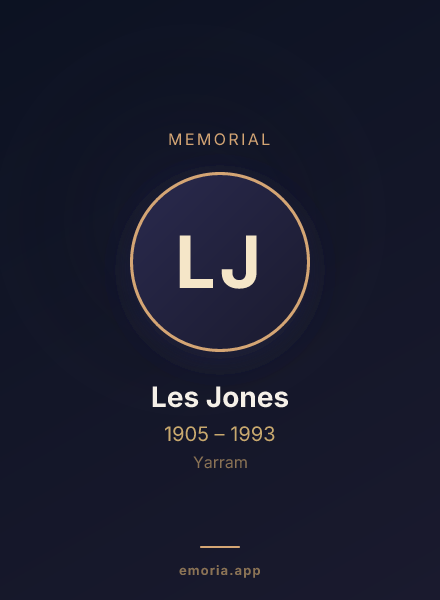 Memorial portrait of Les Jones