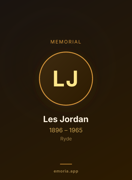 Memorial portrait of Les Jordan