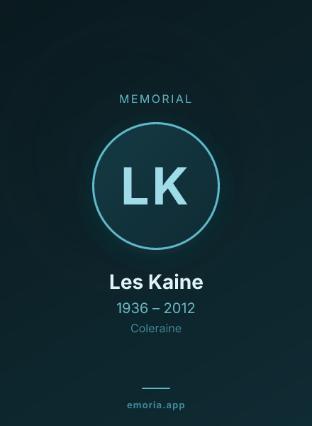 Memorial portrait of Les Kaine