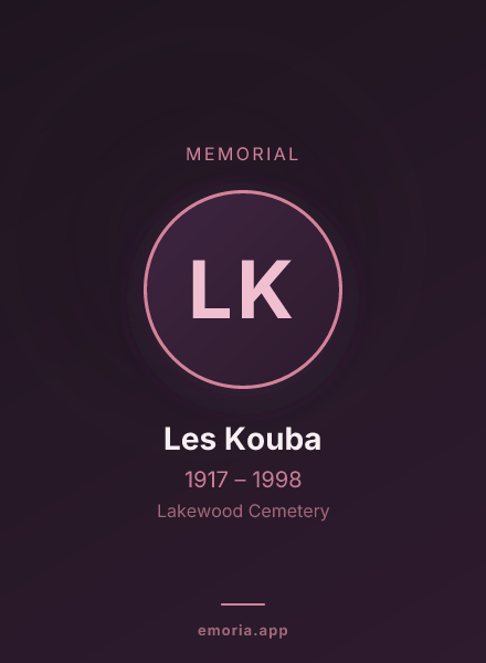 Memorial portrait of Les Kouba