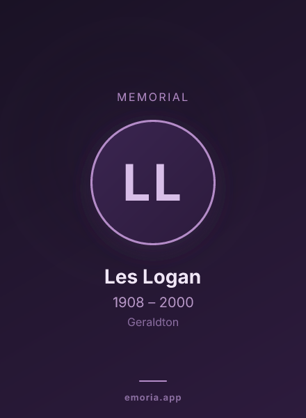 Memorial portrait of Les Logan
