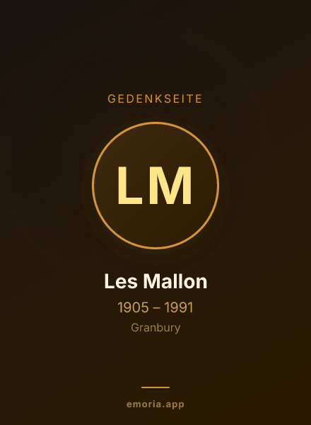 Gedenkportrait von Les Mallon
