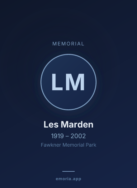 Memorial portrait of Les Marden