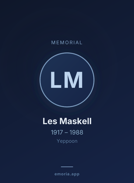 Memorial portrait of Les Maskell