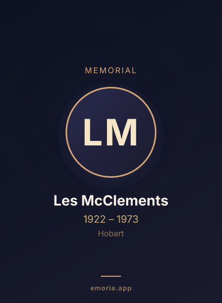 Memorial portrait of Les McClements