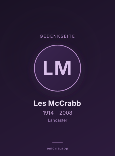 Gedenkportrait von Les McCrabb
