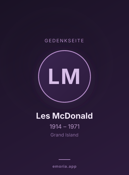 Gedenkportrait von Les McDonald