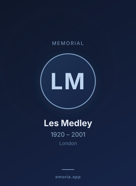 Memorial portrait of Les Medley