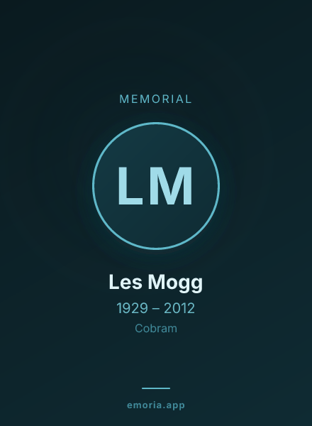 Memorial portrait of Les Mogg