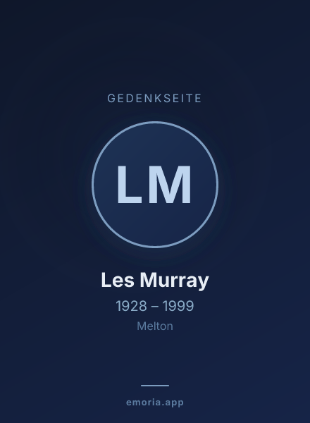 Gedenkportrait von Les Murray