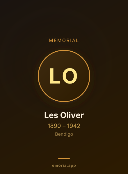 Memorial portrait of Les Oliver