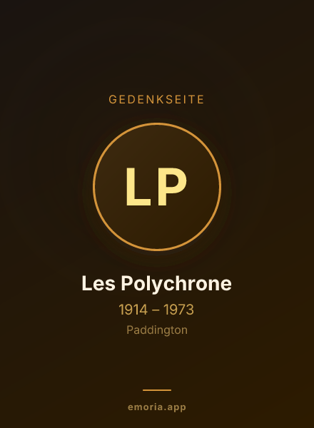 Gedenkportrait von Les Polychrone
