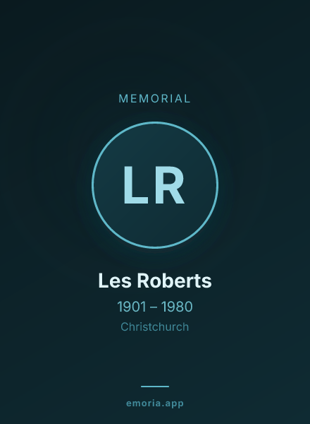 Memorial portrait of Les Roberts