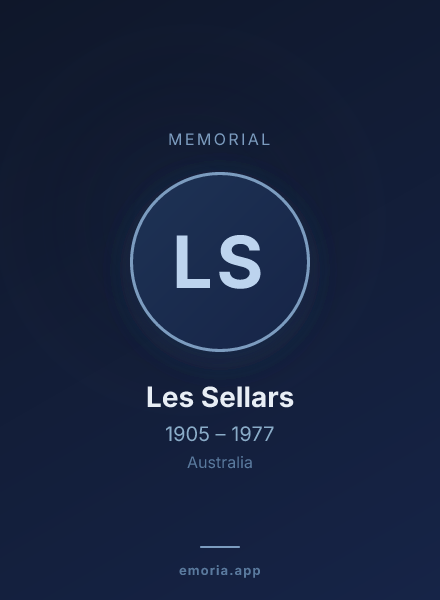Memorial portrait of Les Sellars