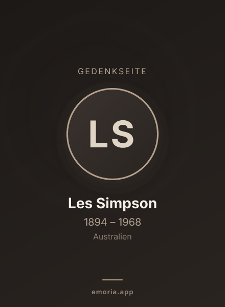 Gedenkportrait von Les Simpson
