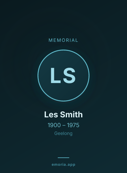 Memorial portrait of Les Smith