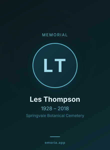 Memorial portrait of Les Thompson