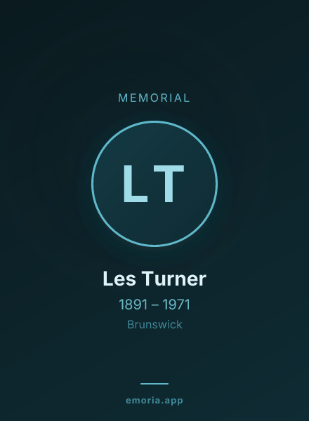 Memorial portrait of Les Turner