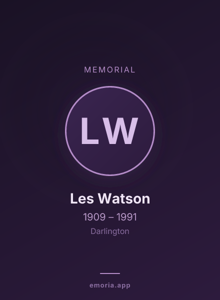 Memorial portrait of Les Watson