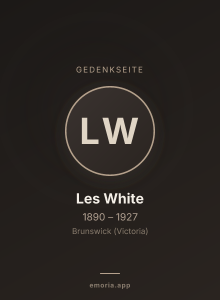 Gedenkportrait von Les White