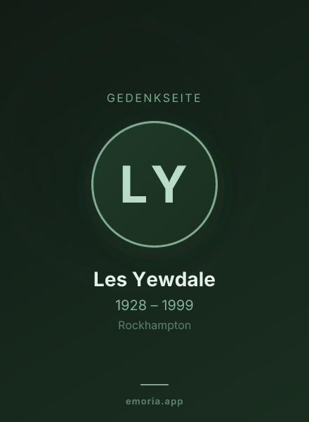 Gedenkportrait von Les Yewdale