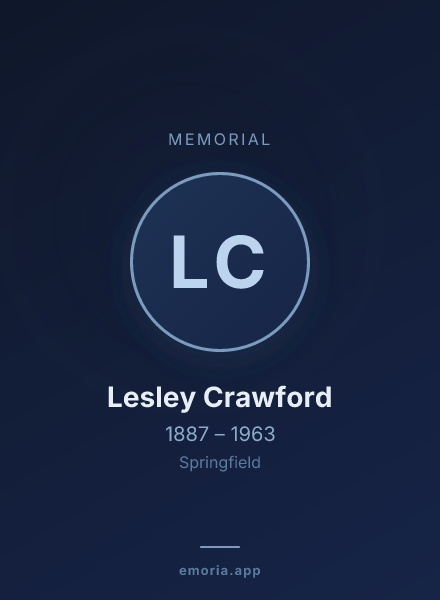 Memorial portrait of Lesley Crawford