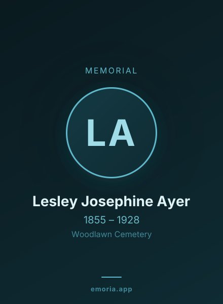 Memorial portrait of Lesley Josephine Ayer