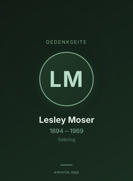 Gedenkportrait von Lesley Moser