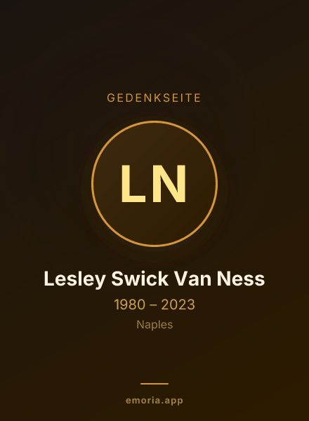 Gedenkportrait von Lesley Swick Van Ness