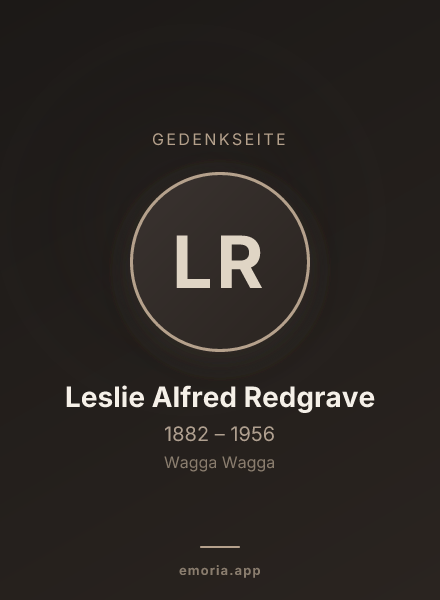 Gedenkportrait von Leslie Alfred Redgrave